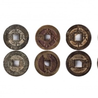  清太平天国小平钱一组五枚 