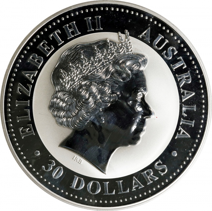  2004年澳大利亚30元。生肖系列。猴年。AUSTRALIA. 30 Dollars, 2004. Lunar Series, Year of the Monkey. Elizabeth II. SU