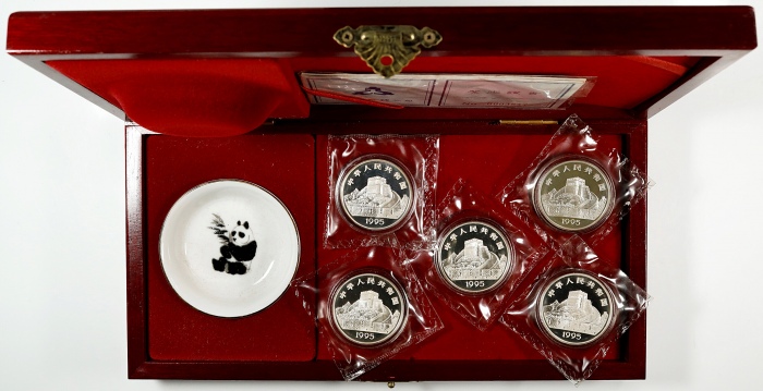  1995年5元。中国古代科技发明发现系列四。五枚。(t) CHINA. Quintet of Silver 5 Yuan (5 Pieces), 1995. Inventions & Discover
