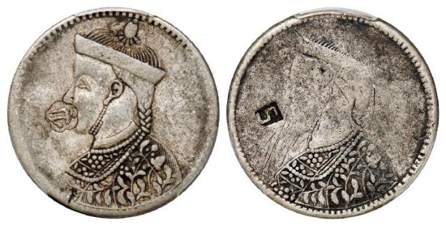 四川省造第三、四期光绪像一卢比银币各一枚/PCGS XF Detail、VG Detail